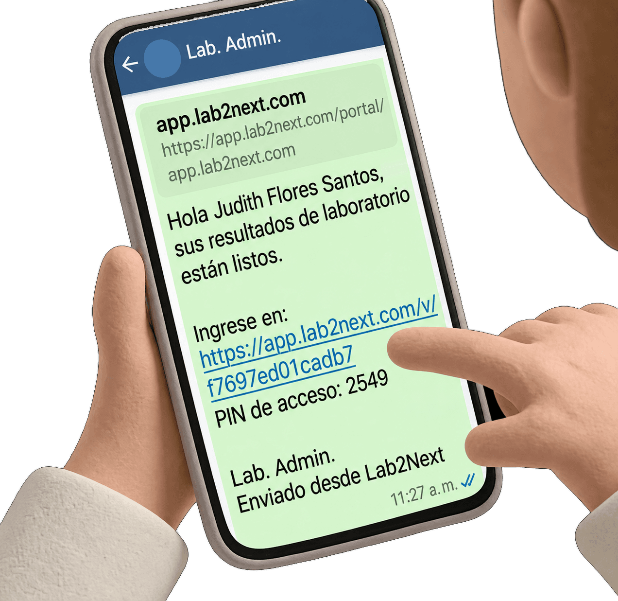 Lab2Next: Portal de resultados por WhatsApp